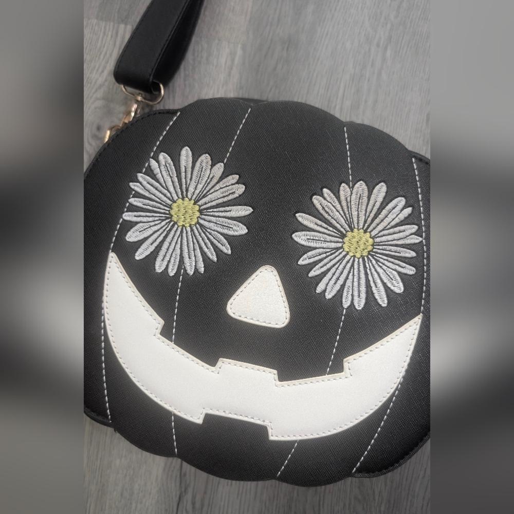 Backstitch Bruja Daisy Pumpkin Halloween Convertible Backpack Bag